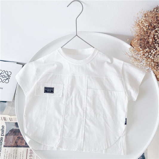 Summer Boys White Short Sleeve T-Shirt Top