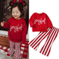 Girls' Long-sleeved Sweatshirt Striped Pants Set