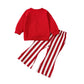 Girls' Long-sleeved Sweatshirt Striped Pants Set