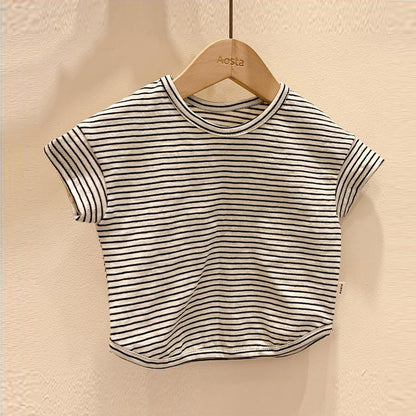 Baby Summer Striped Short Sleeve T-Shirt For Boys And Girls