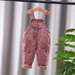 New Corduroy Baby Kids Denim Suspender Pants