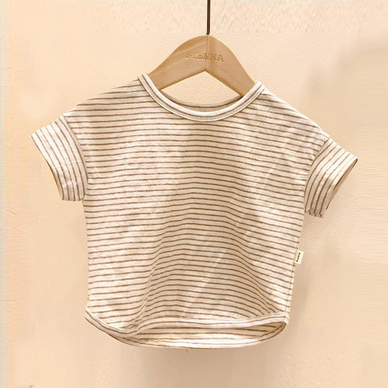 Baby Summer Striped Short Sleeve T-Shirt For Boys And Girls