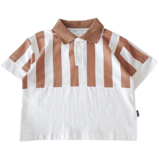 Summer Boy Striped T-shirt Short Sleeve Top