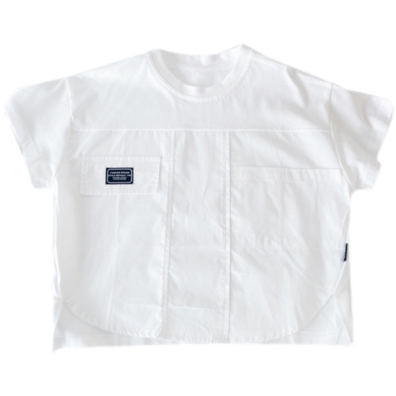 Summer Boys White Short Sleeve T-Shirt Top