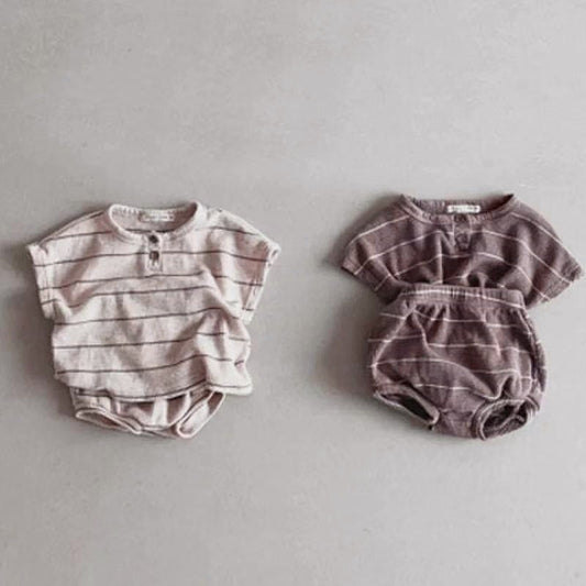 Infant Casual Striped Waffle Set