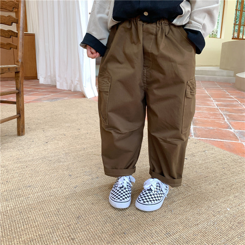 New Korean Children's Side Pocket Casual Trousers