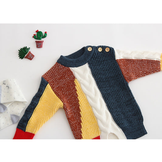 Baby art patchwork sweater