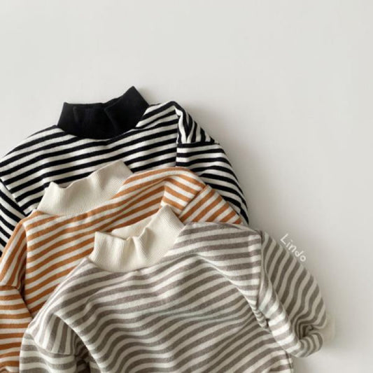 Striped High Neck Sweater