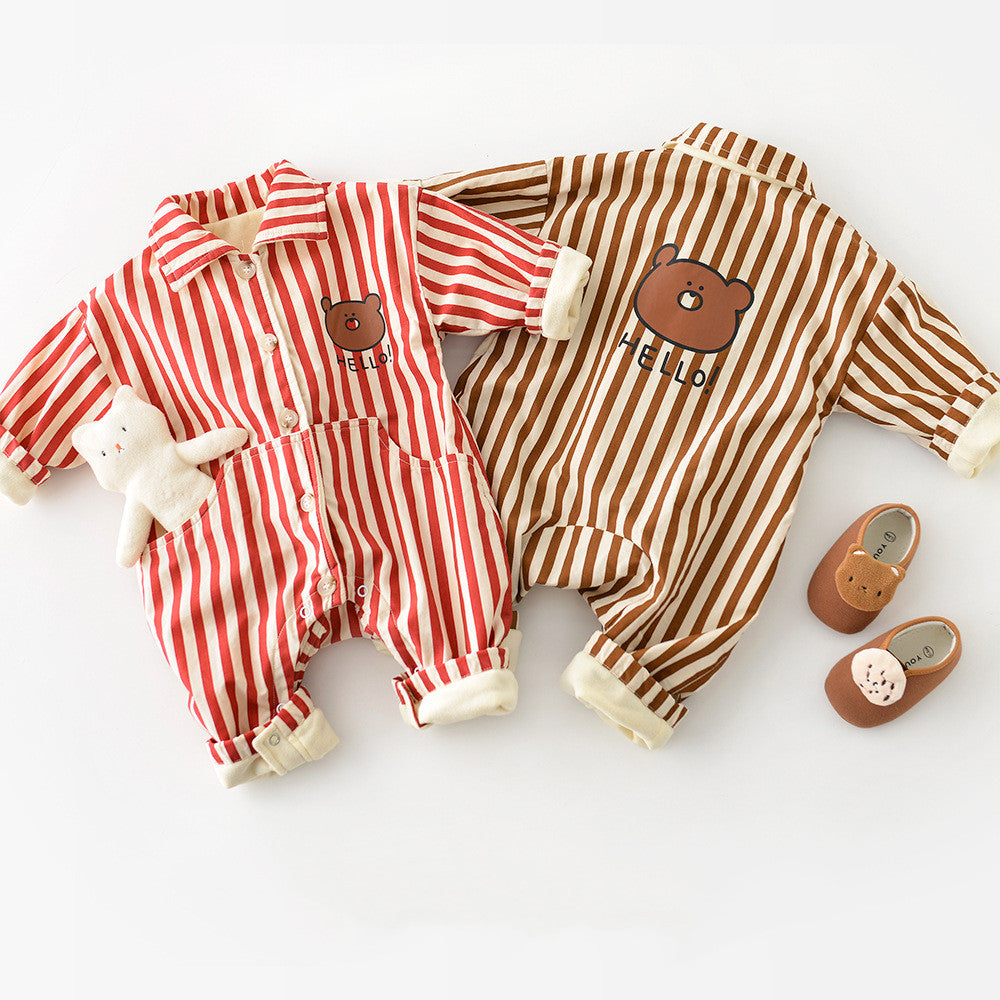 Bear Striped Jumpsuit