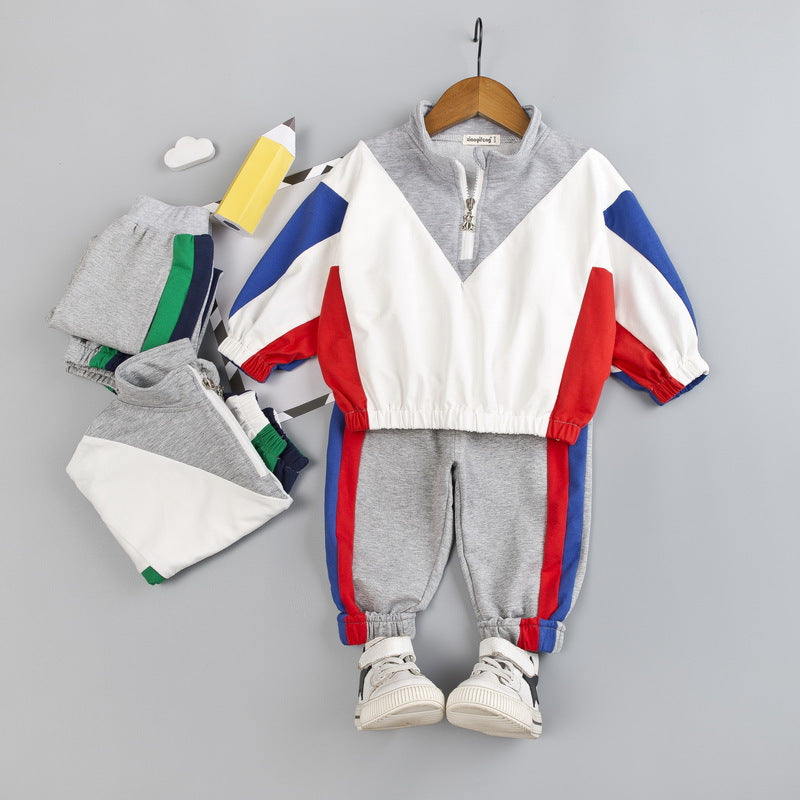 Boy sports wind suit