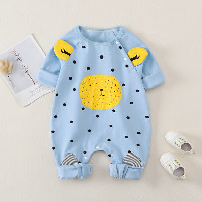 Baby jumpsuit dots & drawing bear