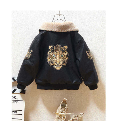 Fashion Children's Long-sleeved Plus Velvet Jacket