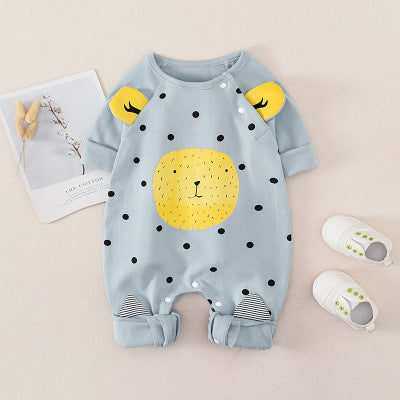 Baby jumpsuit dots & drawing bear