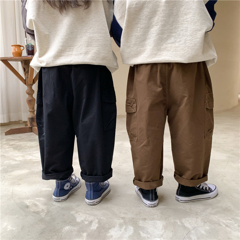 New Korean Children's Side Pocket Casual Trousers