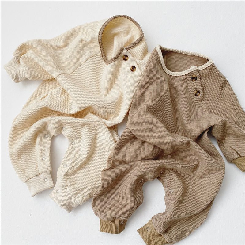 Comfortable And Simple Baby Long-sleeved One-piece