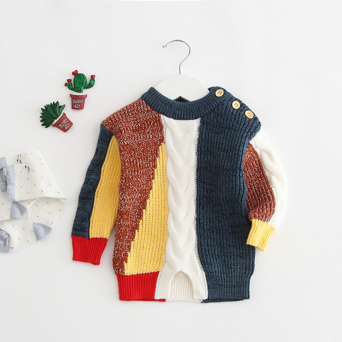 Baby art patchwork sweater