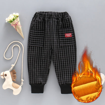 Thicken plaid pants girls trousers trend