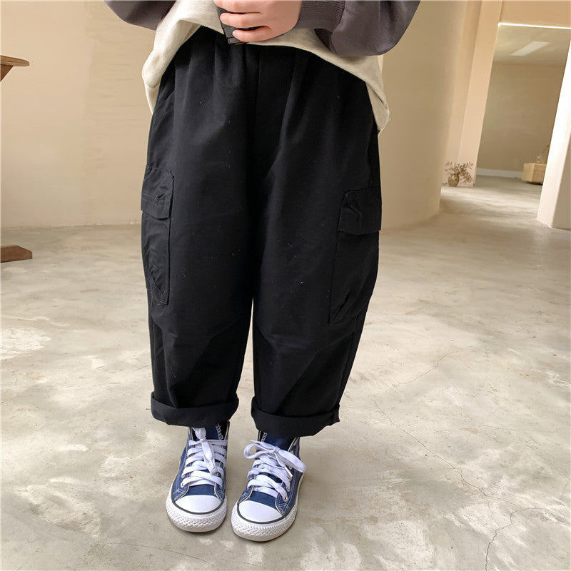 New Korean Children's Side Pocket Casual Trousers