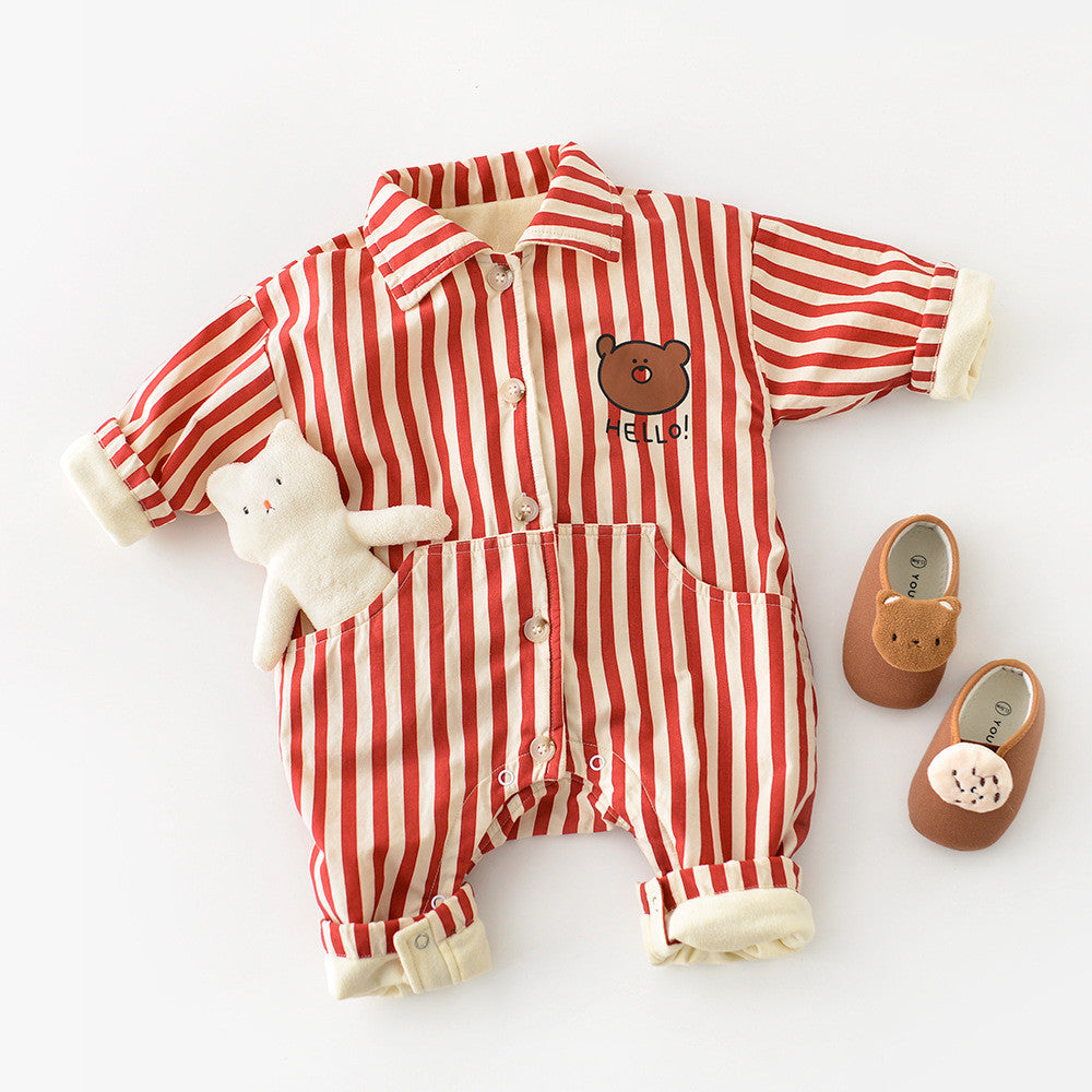 Bear Striped Jumpsuit