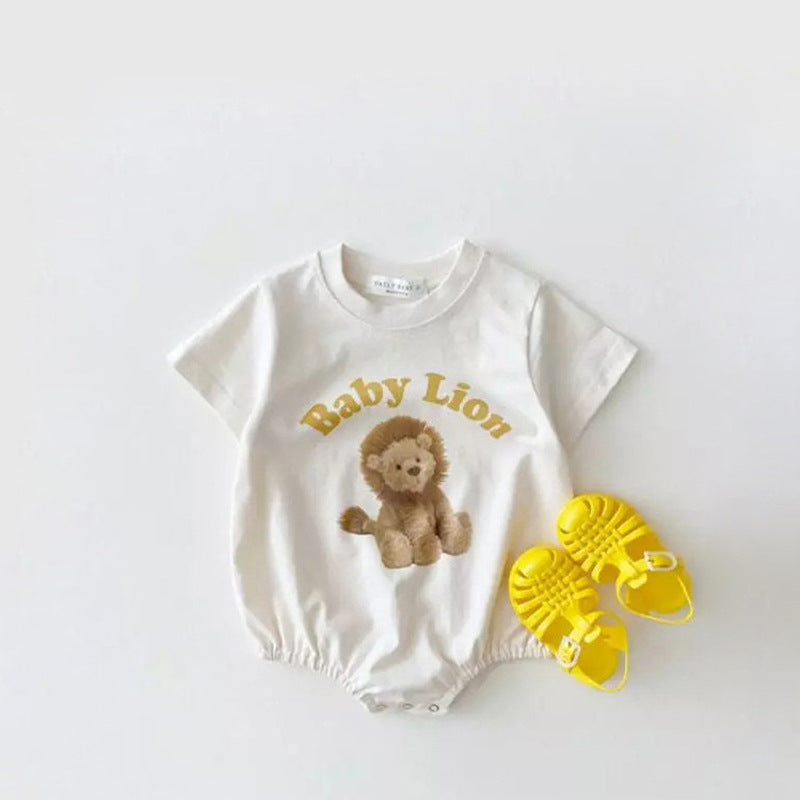 Baby Cartoon Plush Bear Short Sleeve Romper