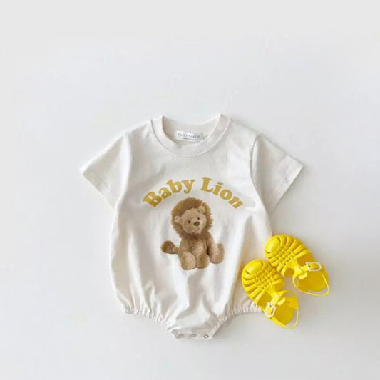 Baby Cartoon Plush Bear Short Sleeve Romper